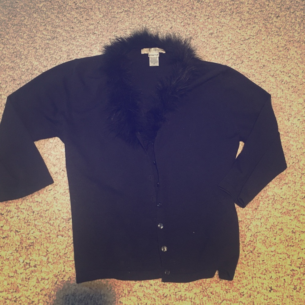 Furry neck Cardi